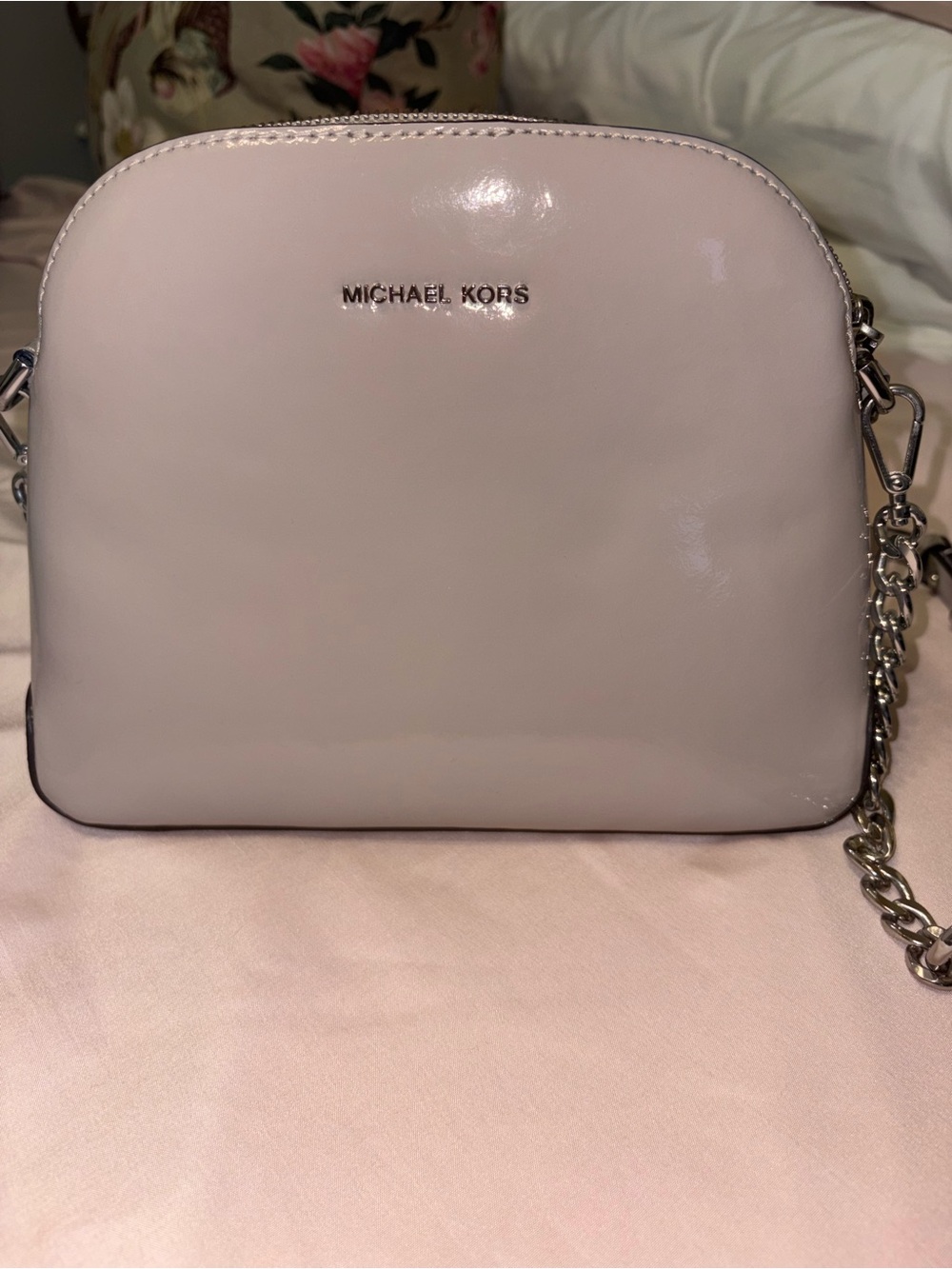Michael Kors Taupe Patent Crossbody Bag